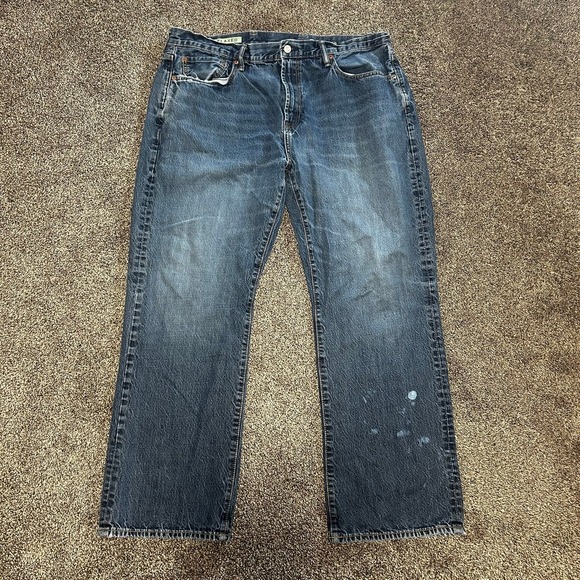 GAP Other - Gap Relaxed Jeans Mens 38x32 Blue Good Distressed Paint Splatter Denim
